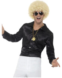 60s Disco Hemd Schwarz