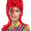 70er Jahre Stardust Perücke Neonrot