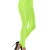 80er Jahre Stretch Leggings Neongrün