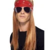 90´s Rockstar Perücke Axel Mit Stirnband & Brille