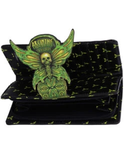 Absinthe - La Fee Verte Grüne Fee Geldbörse -Spooky Fun Günstiges Geschäft absinthe la fee verte gruene fee geldboerse absinthe la fee verte green fairy embossed purse gothic geldbeutel 53937 5