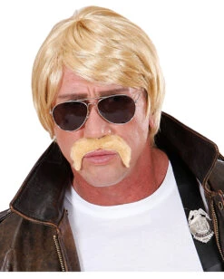 Agenten Perücke Mit Bart Und Brille Blond -Spooky Fun Günstiges Geschäft agenten peruecke mit bart und brille detektiv brille falscher schnauzbart herrenperuecke polizeiperuecke 20176 02