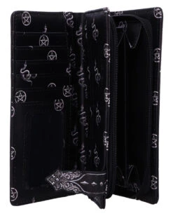 Baphomet Geldbörse 18,5cm -Spooky Fun Günstiges Geschäft baphomet geldboerse baphomet geldbeutel baphomet embossed purse 52792 05