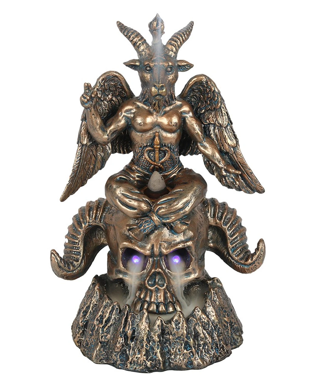Baphomet Räucherkegel Statue Mit LED 1 Baphomet Räucherkegel Statue Mit LED
