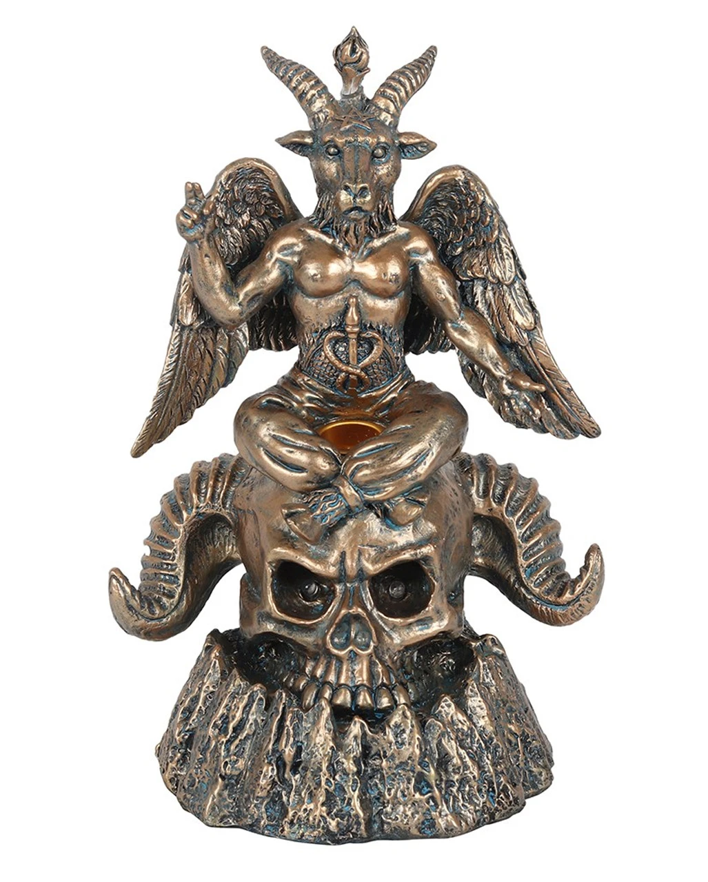 Baphomet Räucherkegel Statue Mit LED 2 Baphomet Räucherkegel Statue Mit LED – Bild 2