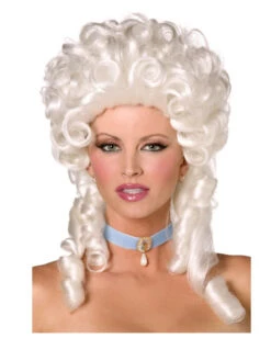 Barock Damenperücke Silberweiß