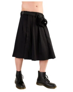 Kurzer Kilt Black Pistol Schwarz