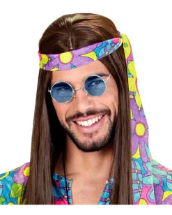 Blaue 70er Sonnenbrille -Spooky Fun Günstiges Geschäft blaue 7oer jahre sonnenbrille hippie sonnebrille karnevals brille 17261 002