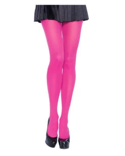 Blickdichte Nylon Strumpfhose Neon Pink