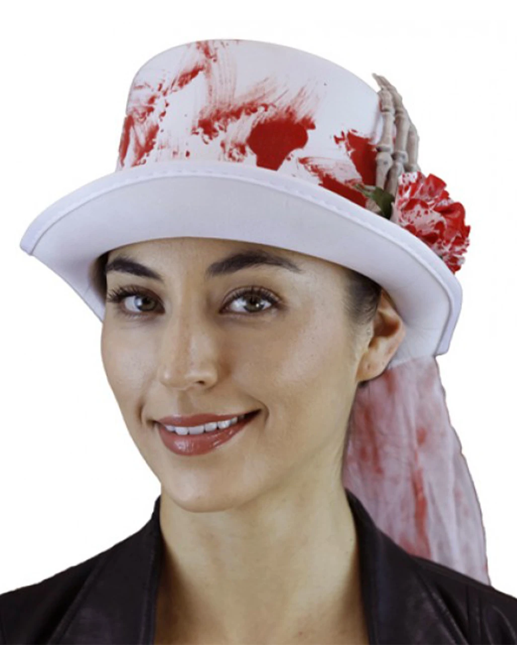 Blutiger Zylinder Mit Knochenhand & Schleier 2 Blutiger Zylinder Mit Knochenhand & Schleier – Bild 2