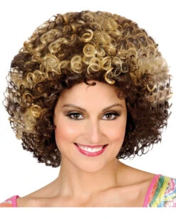 Disco Afro Perücke Blond/braun