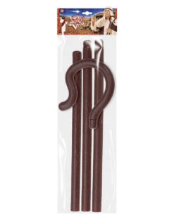 Brauner Hirtenstab 4-tlg - 148 Cm 7 Brauner Hirtenstab 4-tlg - 148 Cm -Spooky Fun Günstiges Geschäft brauner hirtenstab shepherds crook nikolaus stab kostuemzubehoer 36617 02