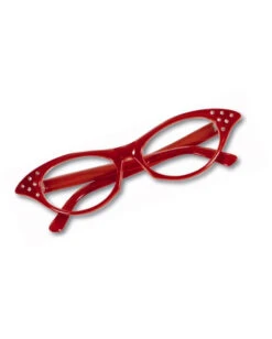 Brille 60er Retro Look Rot -Spooky Fun Günstiges Geschäft brille retro look rot rote karnevalsbriile im retro style bild2 15914