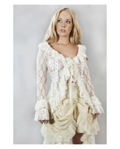 Burleska Jacke Aus Spitze & Brokat Beige