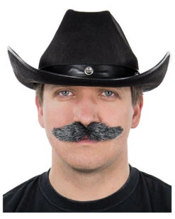 Schnauzbart Schwarz-Grau Meliert