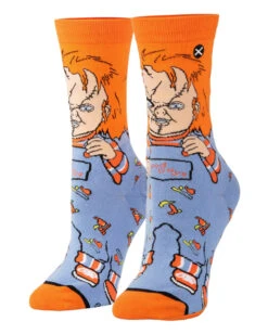 Chucky Die Mörderpuppe Good Guys Damen Socken -Spooky Fun Günstiges Geschäft chucky die moerderpuppe good guys damen socken childs play chucky good guy woman socks geschenk horror fan 52362 2