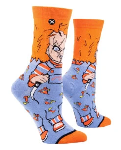 Chucky Die Mörderpuppe Good Guys Damen Socken -Spooky Fun Günstiges Geschäft chucky die moerderpuppe good guys damen socken childs play chucky good guy woman socks geschenk horror fan 52362 3