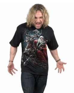 Deadly Night Sleigher T-Shirt -Spooky Fun Günstiges Geschäft deadly night sleigher t shirt sleigher santa claus t shirt gothic t shirt crypt mas t shirt 54547 03