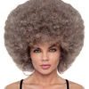 Deluxe Disco Afro Perücke Graublond