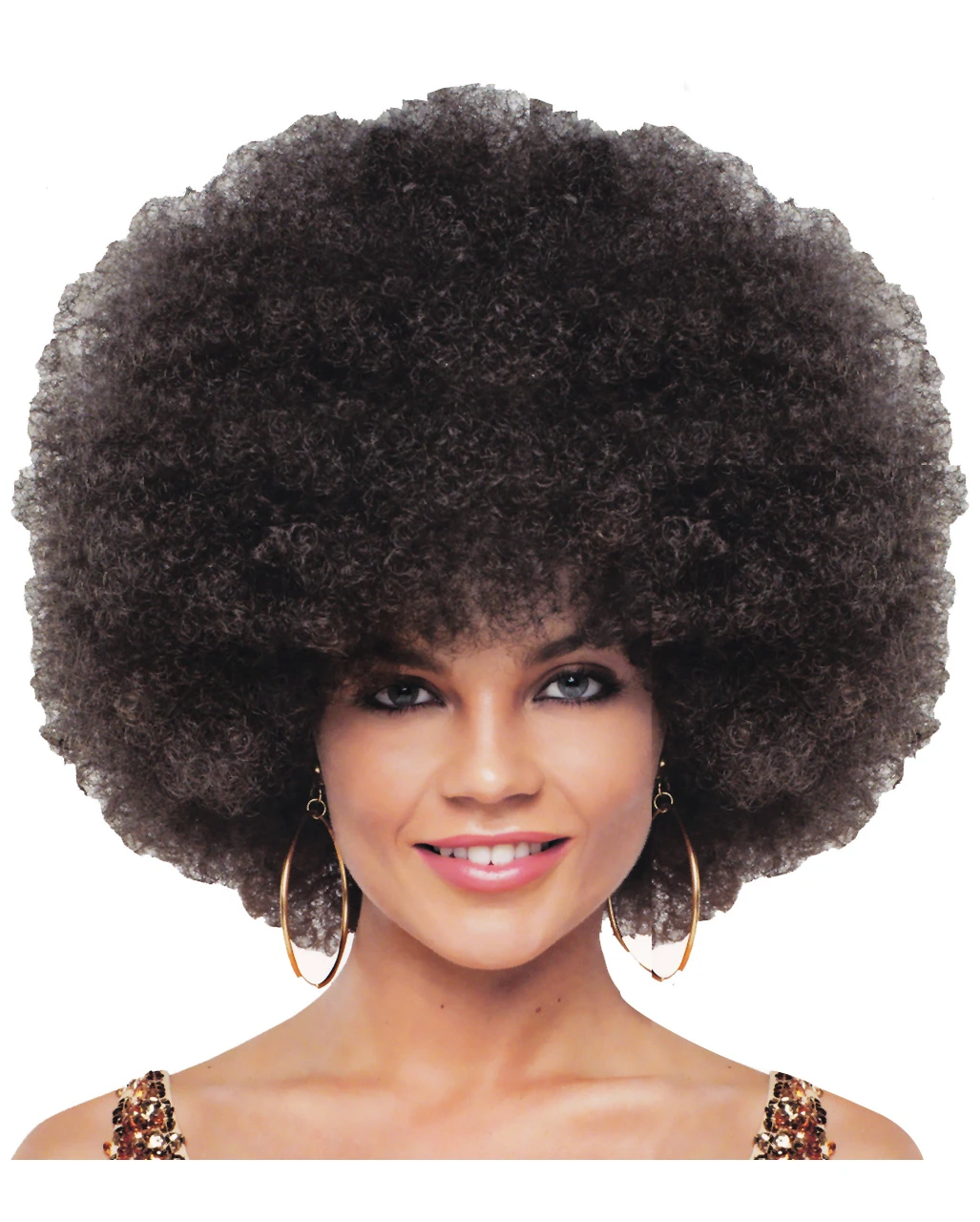 Deluxe Jumbo Afro Perücke Braun 1 Deluxe Jumbo Afro Perücke Braun