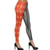 Harlekin Kostüm Leggings Rot-schwarz
