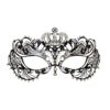 Filigrane Augenmaske Aus Metall Mit Krone Schwarz