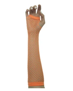 Fingerlose Netzhandschuhe Neonorange -Spooky Fun Günstiges Geschäft fingerlose netzhandschuhe neonorange 80er jahre kostmaccessoire bad taste verkleidung 24160 2
