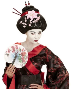 Edle Geisha Perücke -Spooky Fun Günstiges Geschäft geisha peruecke chinesin frisur fuer fasching geisha wig 27155 02