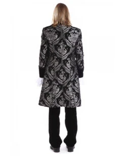 Gothic Aristokrat Herren Mantel Silber Schwarz -Spooky Fun Günstiges Geschäft gothic aristokrat herrenmantel silber schwarz gothic aristocrat mens coat gothic mantel 39103 3