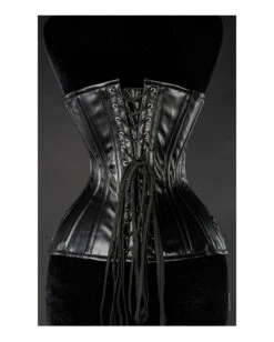 Kunstleder Gothic Vollbrustkorsett Schwarz -Spooky Fun Günstiges Geschäft gothic kunstleder vollbrustkorsett schwarz black faux leather corset korsagen und gothic fashion 39404 3