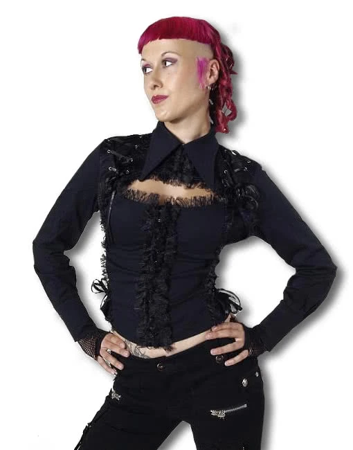 Schwarze Rüschenjacke 1 Schwarze Rüschenjacke