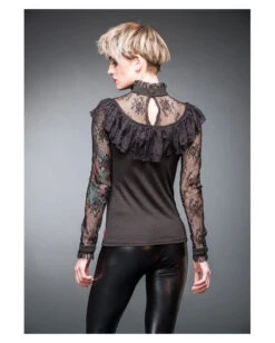 Gothic Langarmshirt Mir Rüschen & Spitze -Spooky Fun Günstiges Geschäft gothic shirt mit spitze gothic fashion von queen of darkness 660648 2