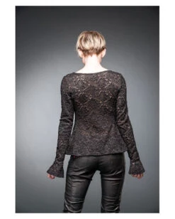 Spitzenshirt Mit Raffungen -Spooky Fun Günstiges Geschäft gothic spitzenshirt gothic fashion queen of darkness fashion 660646 2