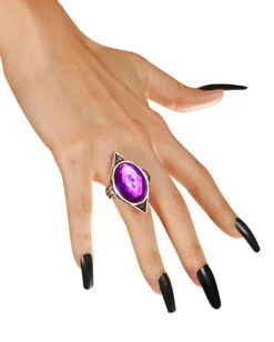 Gothic Ring Mit Violettem Stein -Spooky Fun Günstiges Geschäft gotischer ring mit violettem stein gothic ring mit schmuckstein kostuem schmuck 22883 02
