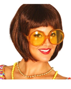 Hippie Brille Gelb 3 Hippie Brille Gelb -Spooky Fun Günstiges Geschäft hippie brille gelb flower power kostuem zubehoer 70s verkleidungs accessoires bad taste brille 29071 01