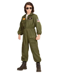 Kampfjet Pilot Kinderkostüm -Spooky Fun Günstiges Geschäft kampfjet pilot kinderkostuem airforce kinderkostuem soldatenkostuem fuer kinder airforce jet pilot child costume 36600 004