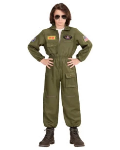 Kampfjet Pilot Kinderkostüm -Spooky Fun Günstiges Geschäft kampfjet pilot kinderkostuem airforce kinderkostuem soldatenkostuem fuer kinder airforce jet pilot child costume 36600 005