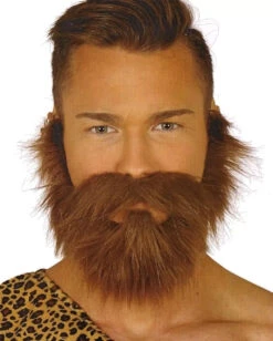 Kastanienbrauner Vollbart Mit Schnurrbart -Spooky Fun Günstiges Geschäft kastanienbrauner vollbart falscher bart fake beard faschingsbart kunsthaarbart 29457 02