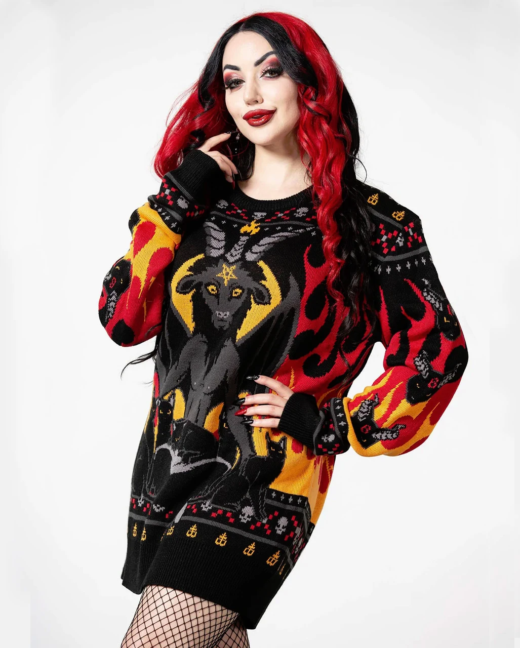 KILLSTAR Bah Kitty Hexmas Sweater 2 KILLSTAR Bah Kitty Hexmas Sweater – Bild 2