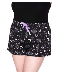 KILLSTAR Batty Shorts Schlafhose -Spooky Fun Günstiges Geschäft killstar batty shorts schlafhose batty shorts sleepwear gothic bekleidung gothic accessoire 50875 03