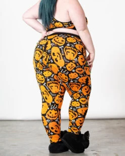 KILLSTAR Carver Cuffed Leggings -Spooky Fun Günstiges Geschäft killstar carver cuffed leggings killstar loungewear gothic loungewear gothic accessoires und geschenkartikel 53732 3