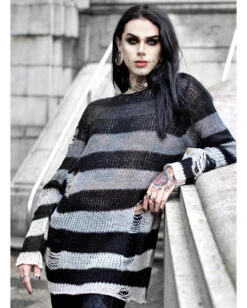 KILLSTAR Grady Strickpullover -Spooky Fun Günstiges Geschäft killstar grady strickpullover soft knit sweater gothic fashion und gothic shop 51981