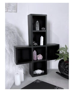 KILLSTAR Kreuz Regal -Spooky Fun Günstiges Geschäft killstar kreuz regal killstar cross shelf killstar wohnaccessoire gothic homeware 52137 02