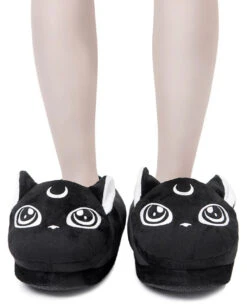 KILLSTAR Meowgical Hausschuhe -Spooky Fun Günstiges Geschäft killstar meowgical hausschuhe killstar meowgical slippers gothic homeware 51375 02