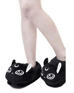 KILLSTAR Meowgical Hausschuhe -Spooky Fun Günstiges Geschäft killstar meowgical hausschuhe killstar meowgical slippers gothic homeware 51375 03