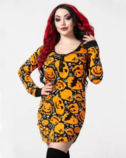 KILLSTAR Night Harvest Henley Kleid -Spooky Fun Günstiges Geschäft killstar night harvest henley kleid killstar dress killstar accessoire gothic kleid gothic accessoires und geschenkartikel gothic loungewear 53726 3