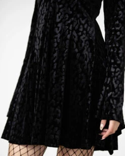 KILLSTAR Nightcall Langarm Kleid -Spooky Fun Günstiges Geschäft killstar nightcall langarm kleid killstar nightcall longsleeve dress gothic kleid leo print gothic fashion 53344 5