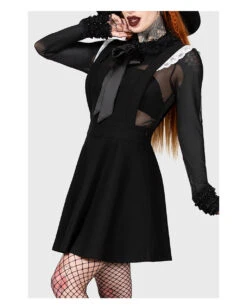 KILLSTAR Oriel Pinafore Latzkleid -Spooky Fun Günstiges Geschäft killstar oriel pinafore latzkleid killstar oriel pinafore dress gothic kleid gothic mode 54064 2