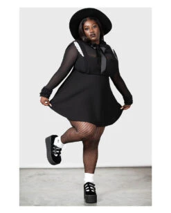KILLSTAR Oriel Pinafore Latzkleid -Spooky Fun Günstiges Geschäft killstar oriel pinafore latzkleid killstar oriel pinafore dress gothic kleid gothic mode 54064 7