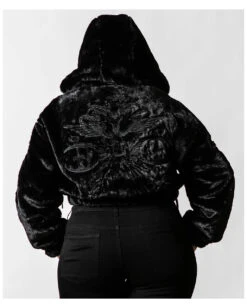 KILLSTAR Starchild Kunstfell Bomber Jacke -Spooky Fun Günstiges Geschäft killstar starchild kunstfell bomber jacke killstar faux fur bomber jacket gothic fashion 52098 03